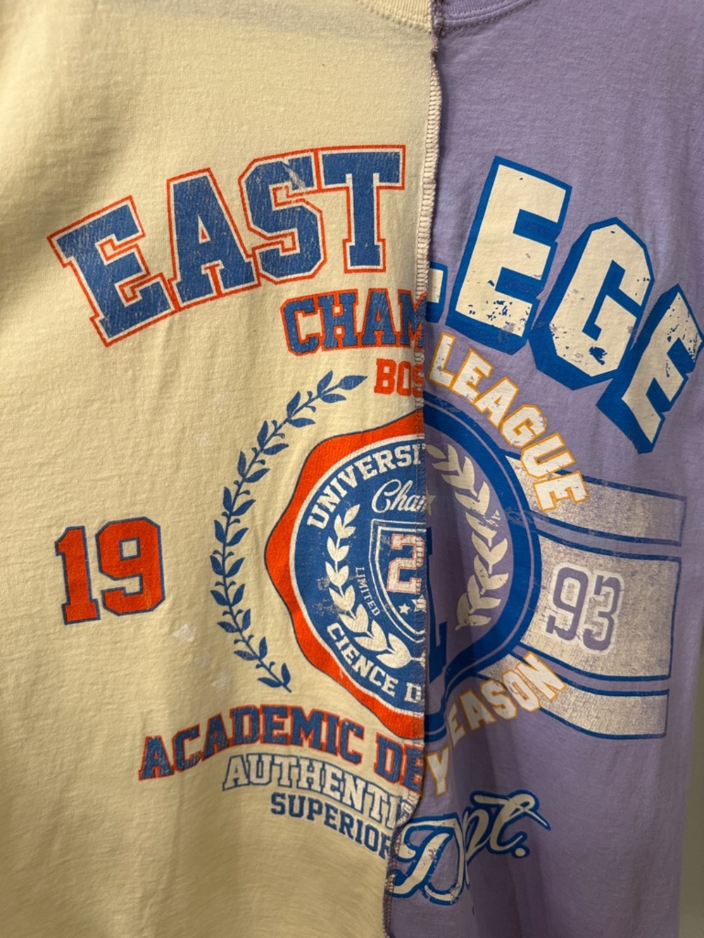 Pacsun Split Graphic T Shirt Large Colorblock East League Academy Y2K Streetwear - Picture 4 of 6